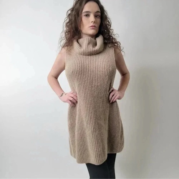 Free People Tan Sleeveless Turtleneck Sweater - Picture 9 of 9